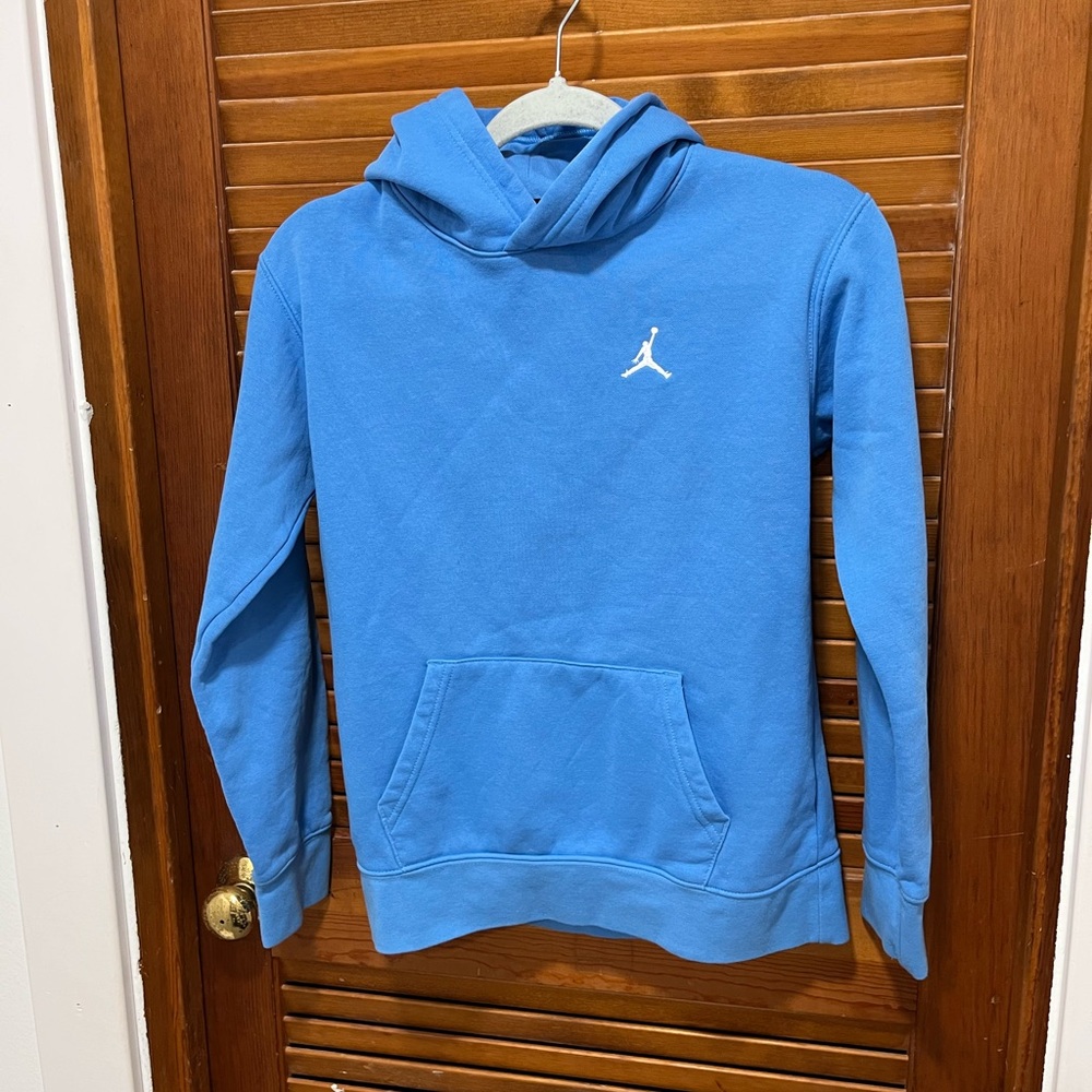 Jordan Light Blue Hoodie with Red Jumpman Logo